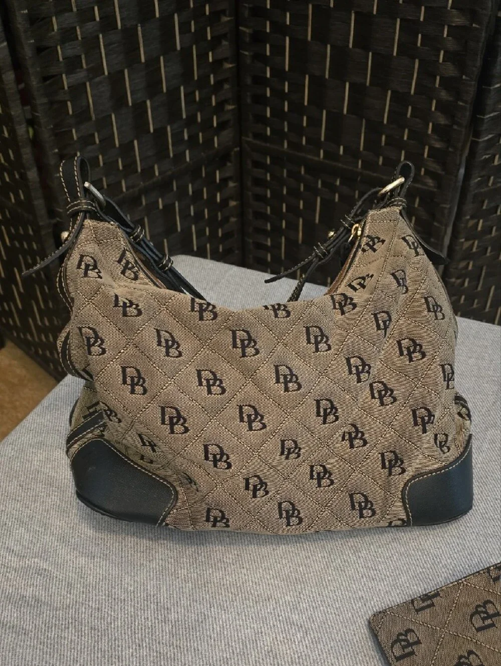Dooney & Bourke Signature DB Quilted Hobo Bag & Matching Wallet Set